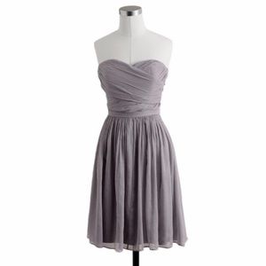 [J. Crew] Arabelle Silk Chiffon Strapless Dress